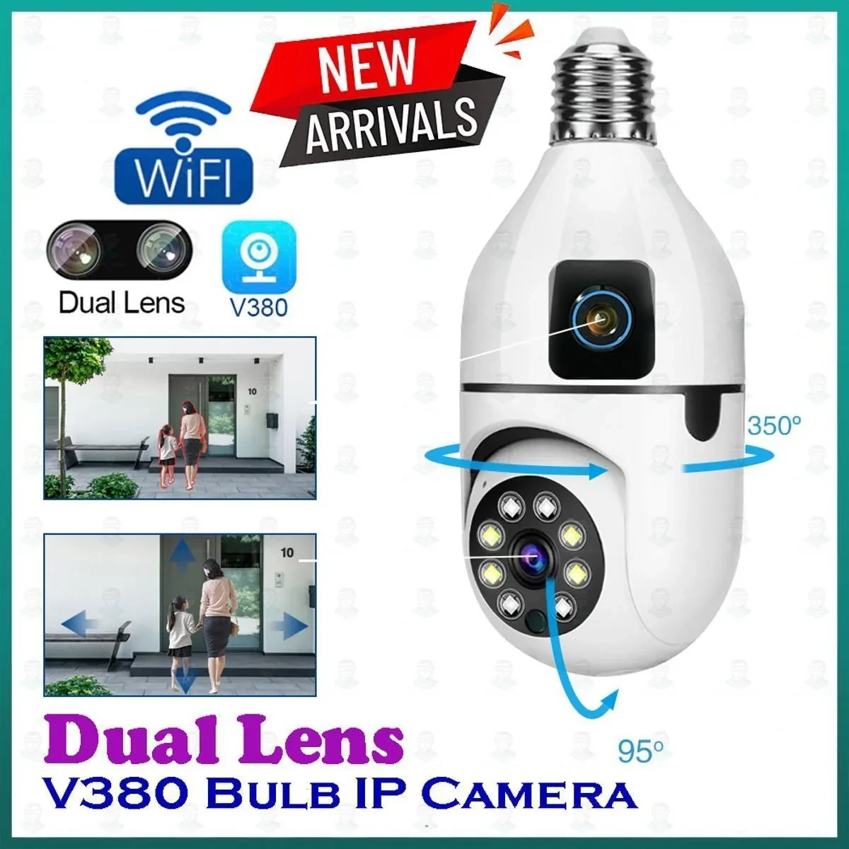 Smart Bulb Camera with Dual Lens (ডুয়াল লেন্স স্মার্ট ক্যামেরা): Mobile Monitoring