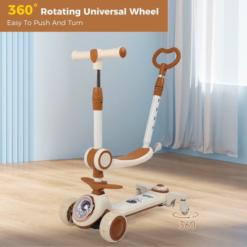 3-in-1 Kids Scooter with LED Light Wheels - পোর্টেবল শিশুদের স্কুটার