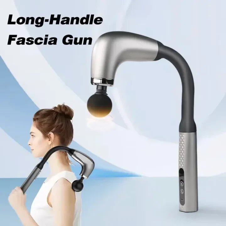 Fascial Gun Massage device, also known as a massage gun or percussion massager, which is used for deep tissue massage and muscle recovery